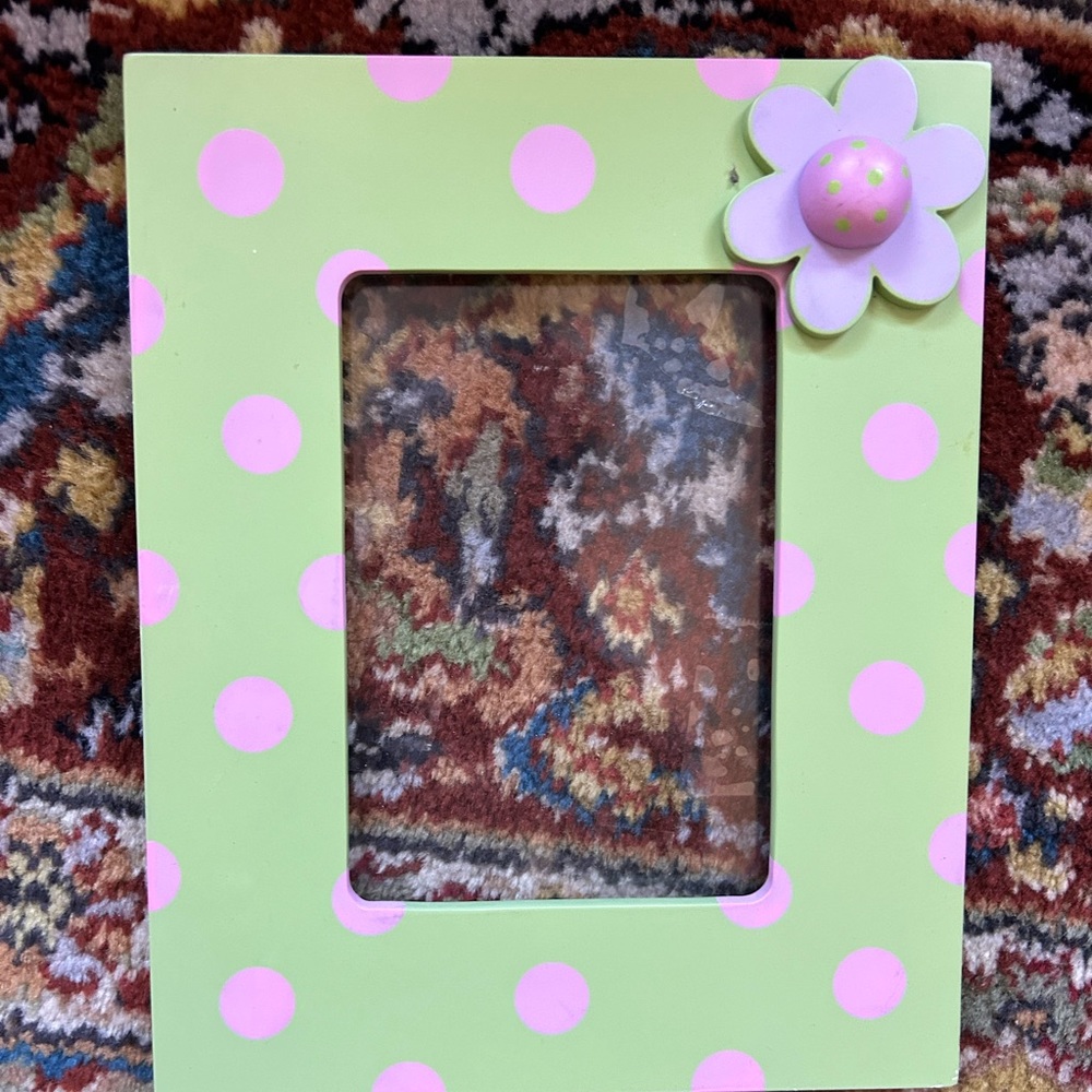 Lavender and lime green picture frame